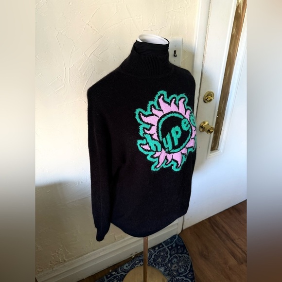 H&M Black Sweater with Green and Pink Graphic - Picture 3 of 6